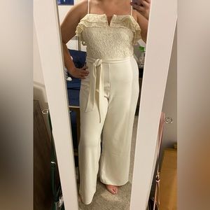 Express Cream Jumpsuit